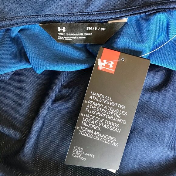 Under Armour Fitted Track Jacket Blue Monotone S - Picture 4 of 5